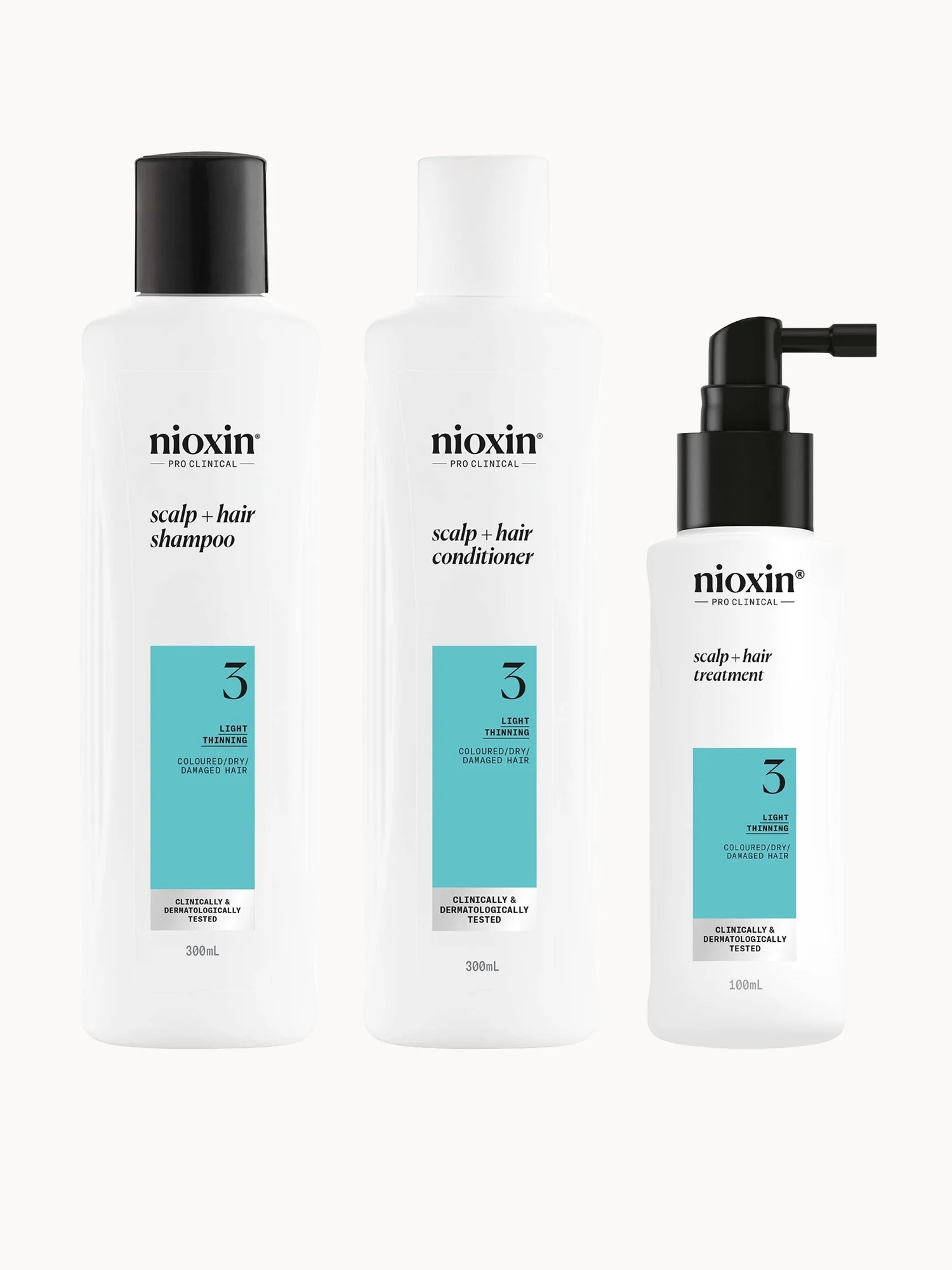 NIOXIN Scalp and Hair Thickening System 3 for Coloured Dry and Damaged Hair with Light