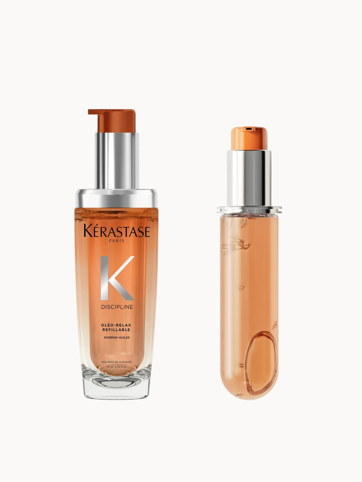 Kérastase Discipline L’Huile Oleo-Relax Refillable Hair Oil 75ml and Refill Duo for
