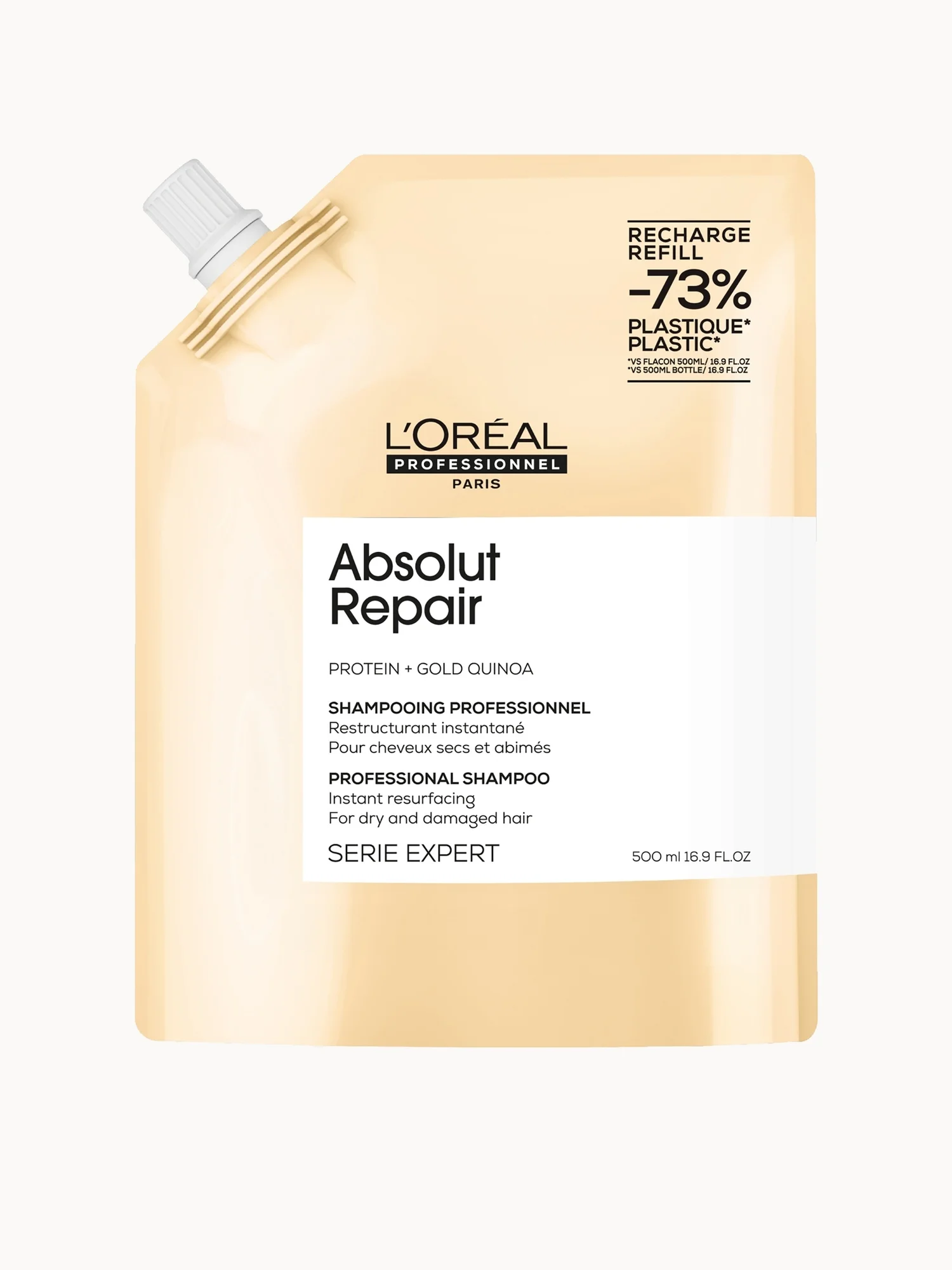 L'Oréal Professionnel Absolut Repair Shampoo Refill Pack 500ml for Dry and Damaged Hair