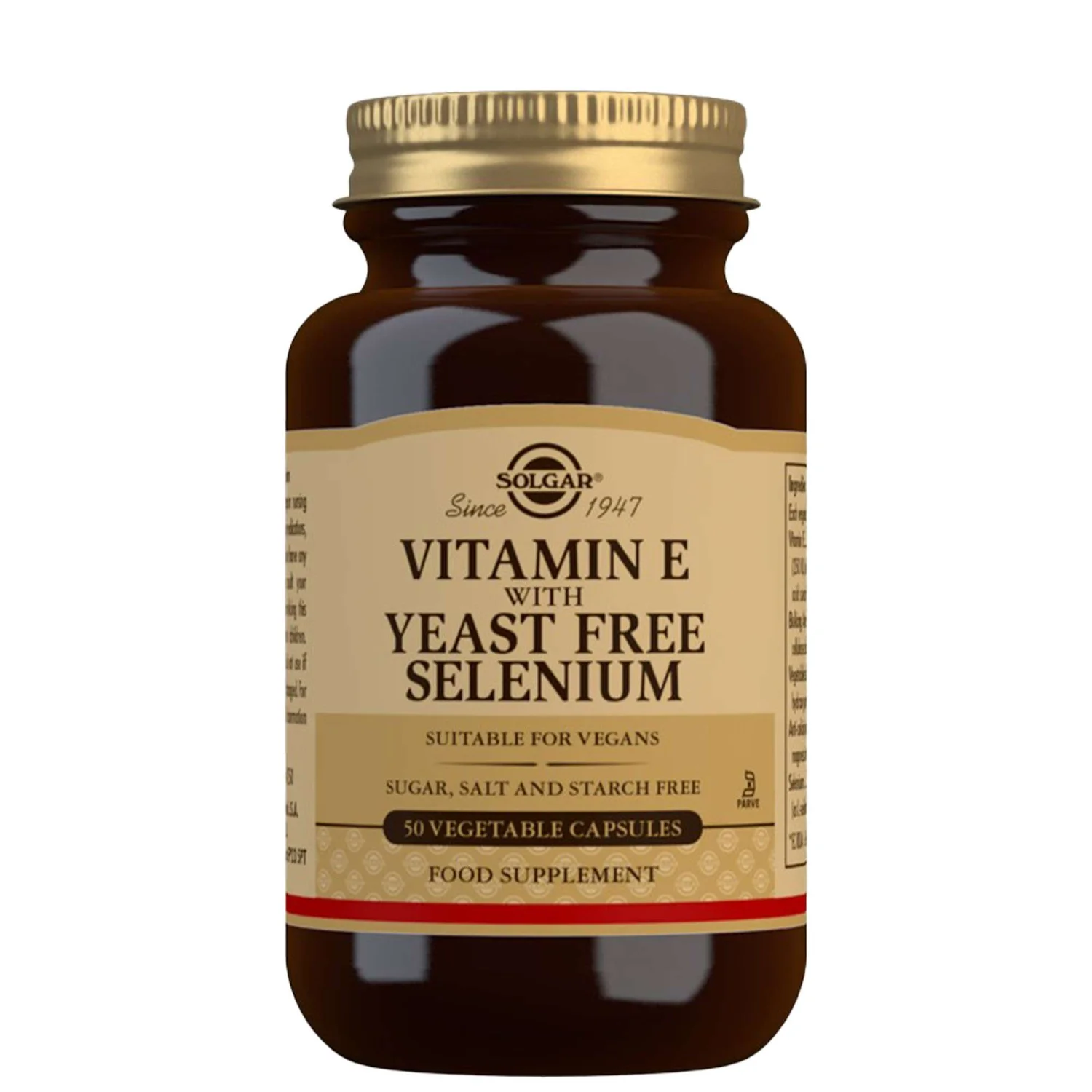 Solgar Vitamin E with Yeast Free Selenium Vegetable Capsules x 50