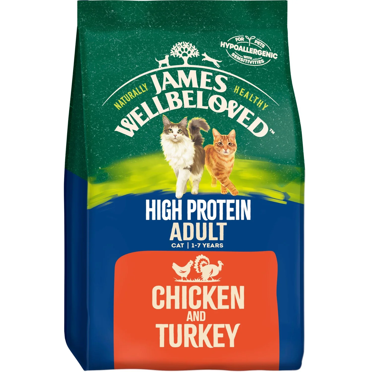 Chicken & Turkey High Protein Dry Cat Food