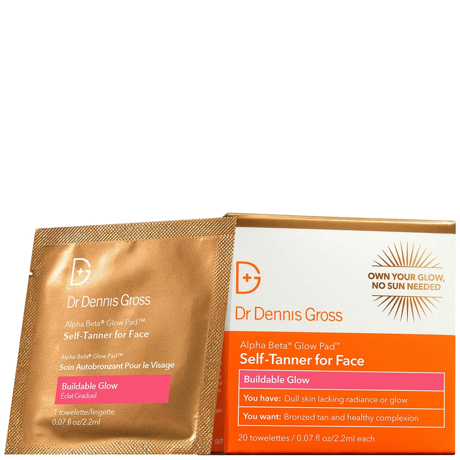 Skincare Alpha Beta Glow Pad Self-Tanner for Face (20 Pack) product image