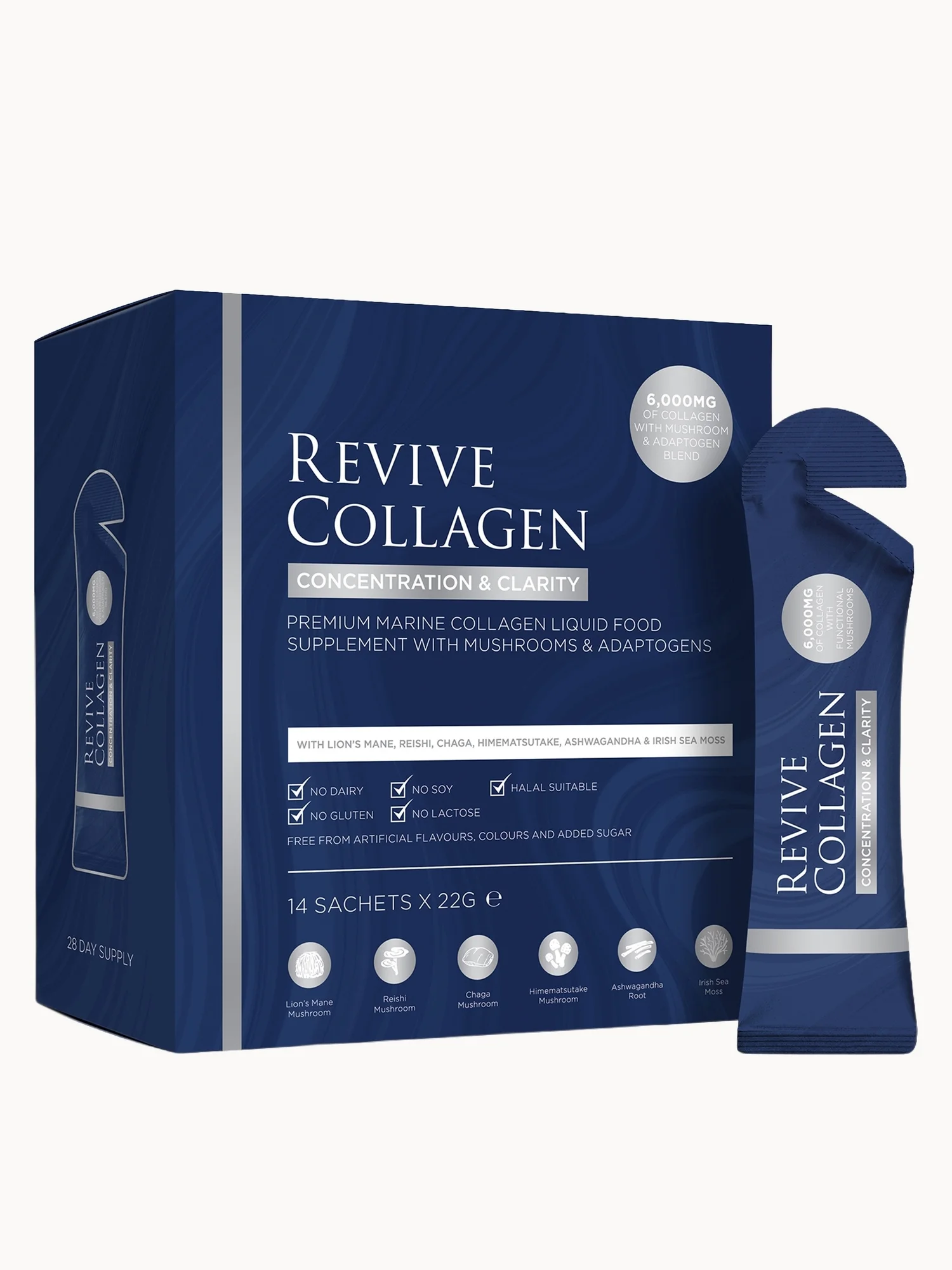 Revive Collagen Concentration & Clarity Functional Mushroom and Adaptogen Blend with