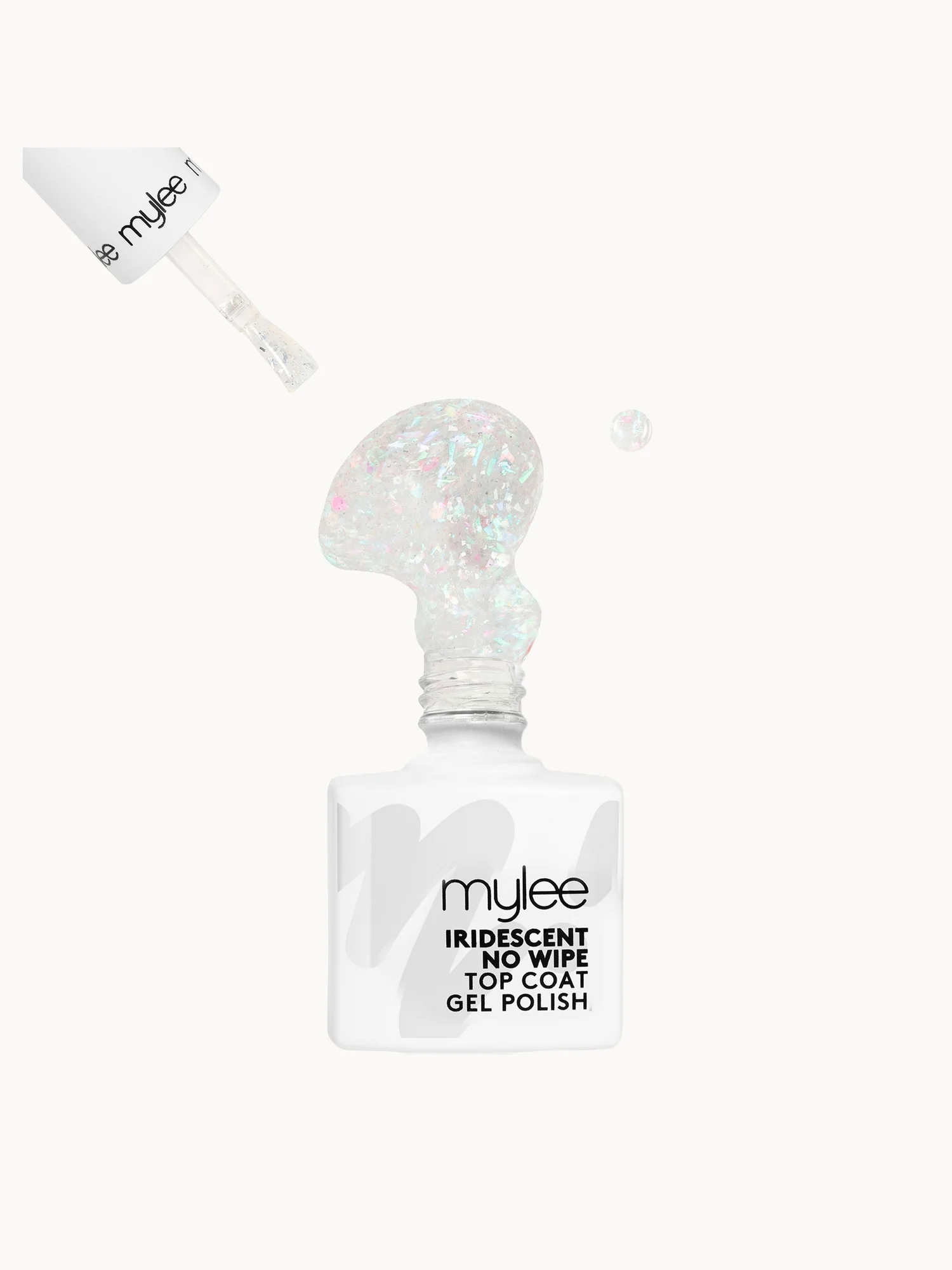 Mylee Gel Nail Polish Iridescent Flake No Wipe Top Coat