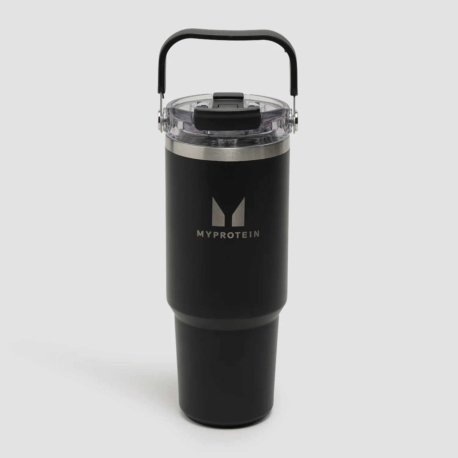 Myprotein Recycled Metal Top Handle Straw Bottle 900ml - Black