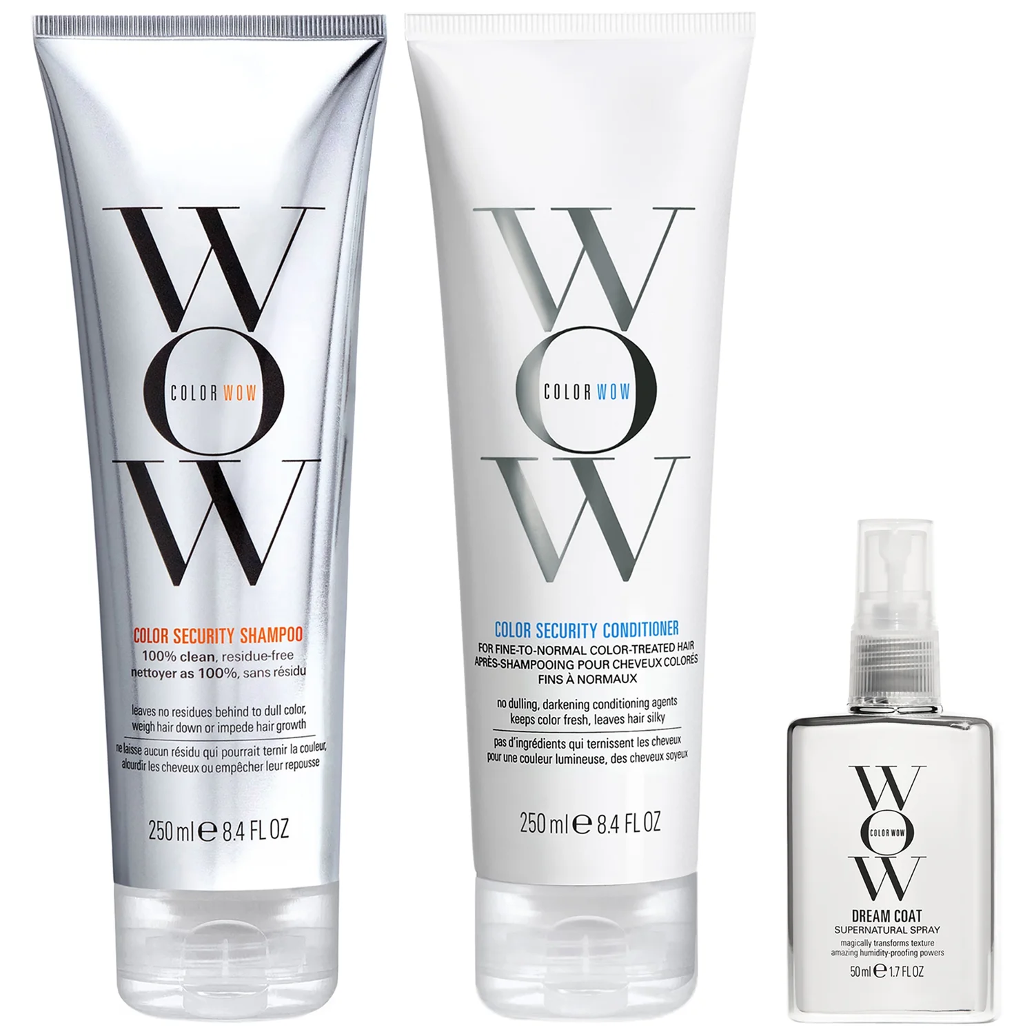 Color Wow Dream Clean Fine to Normal and Travel Dream Coat Supernatural Spray Trio