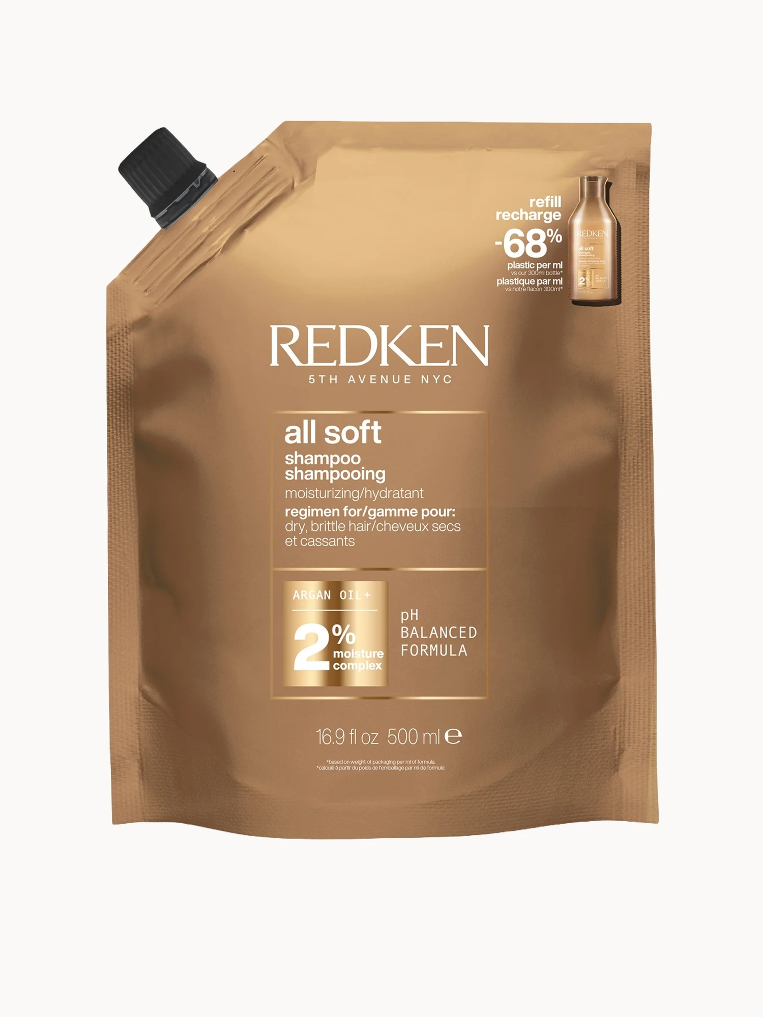 Redken All Soft Shampoo for Dry Hair, with Argan Oil for Softness and Shine 300ml