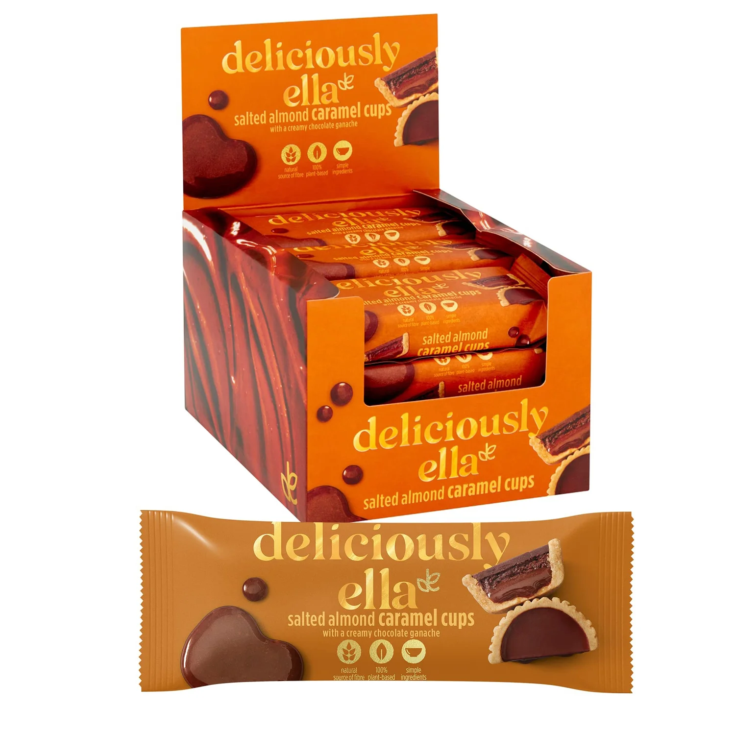 Deliciously Ella Salted Almond Caramel Cups 12 x 36g