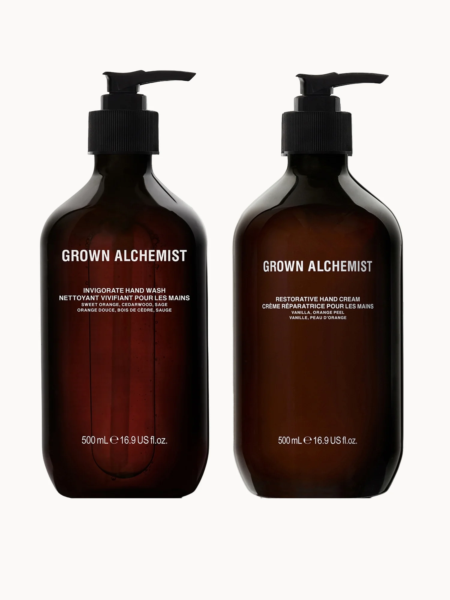 Grown Alchemist Hand Wash + Hand Cream 500ml Duo