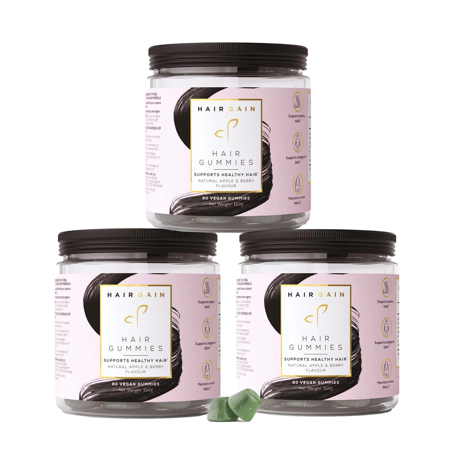 Hair Gain Hair Gummies Trio (Worth £88.97)