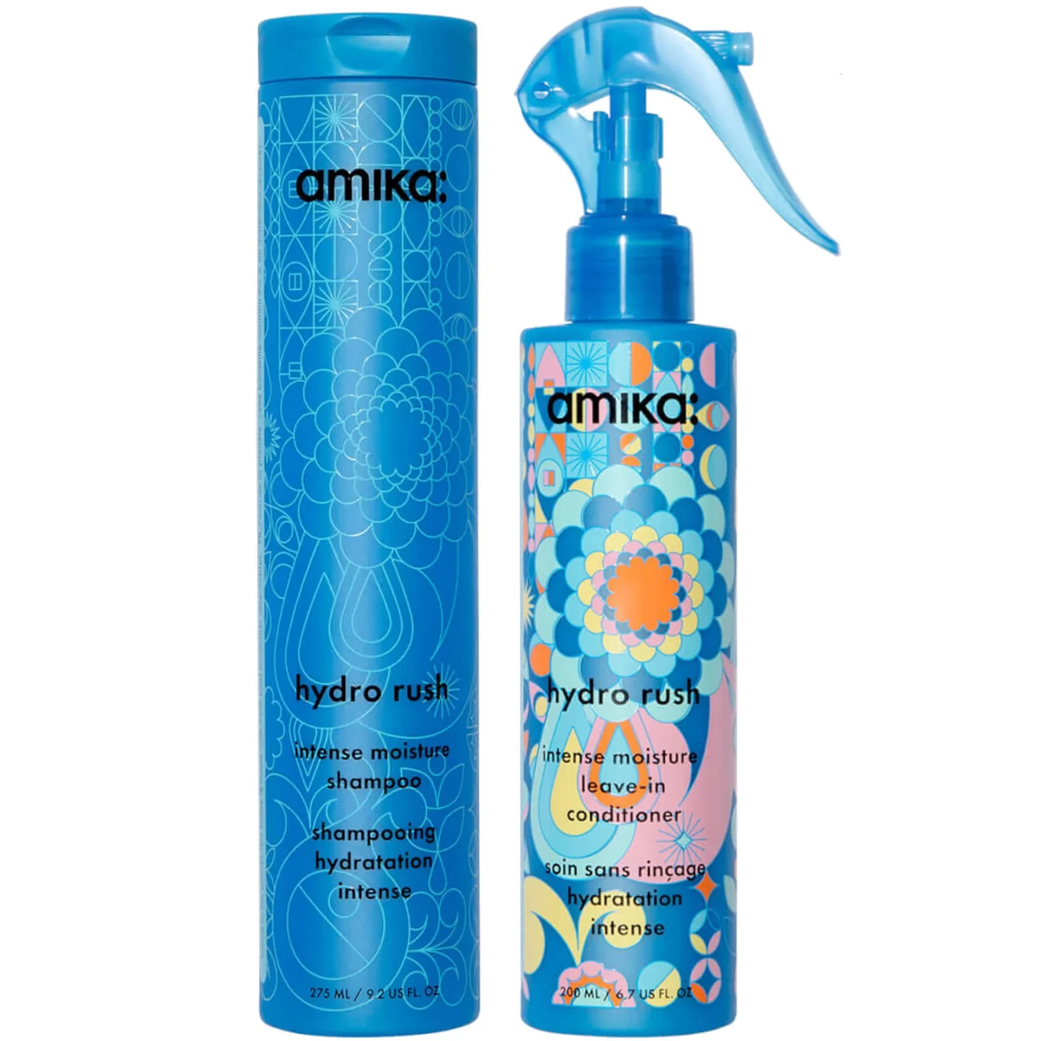 Amika Hydro Rush Shampoo + Hydro Rush Leave In Conditioner