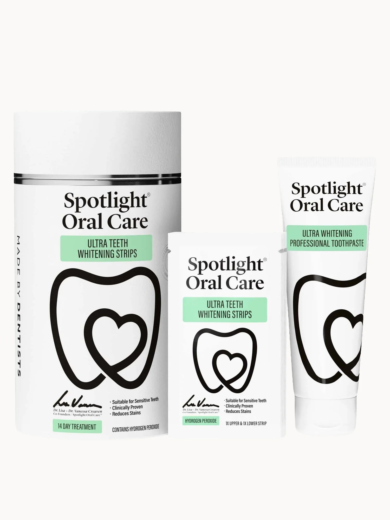 Spotlight Oral Care 14 Day Ultra Teeth Whitening Strips & Ultra Whitening Toothpaste Kit
