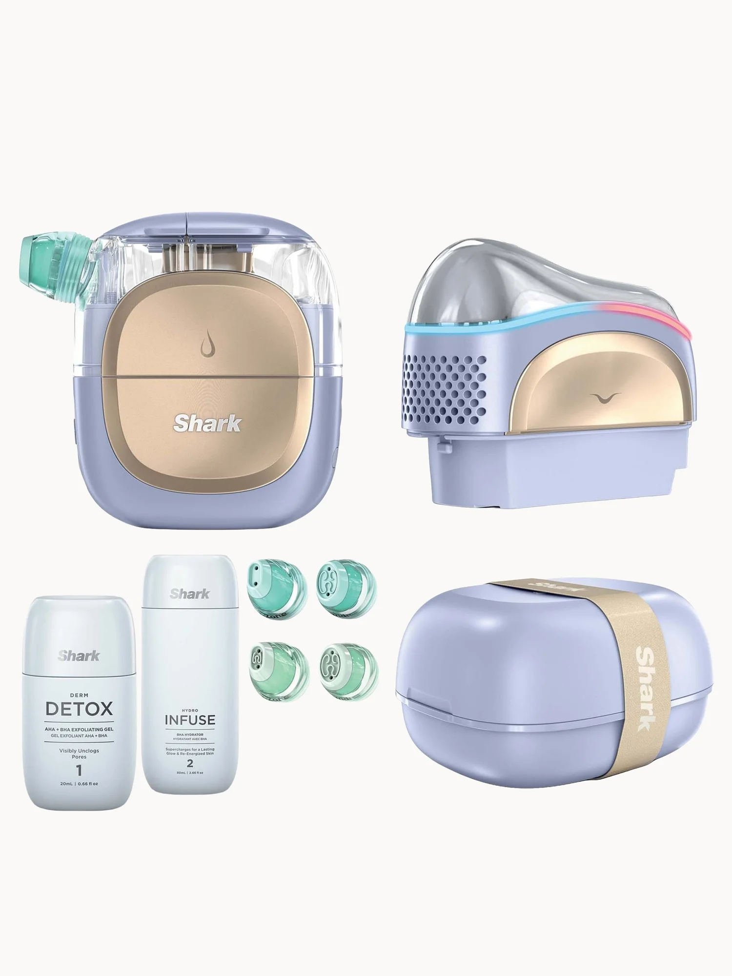 Shark Beauty FacialPro Glow + Depuffi at Home Facial Spa Purple