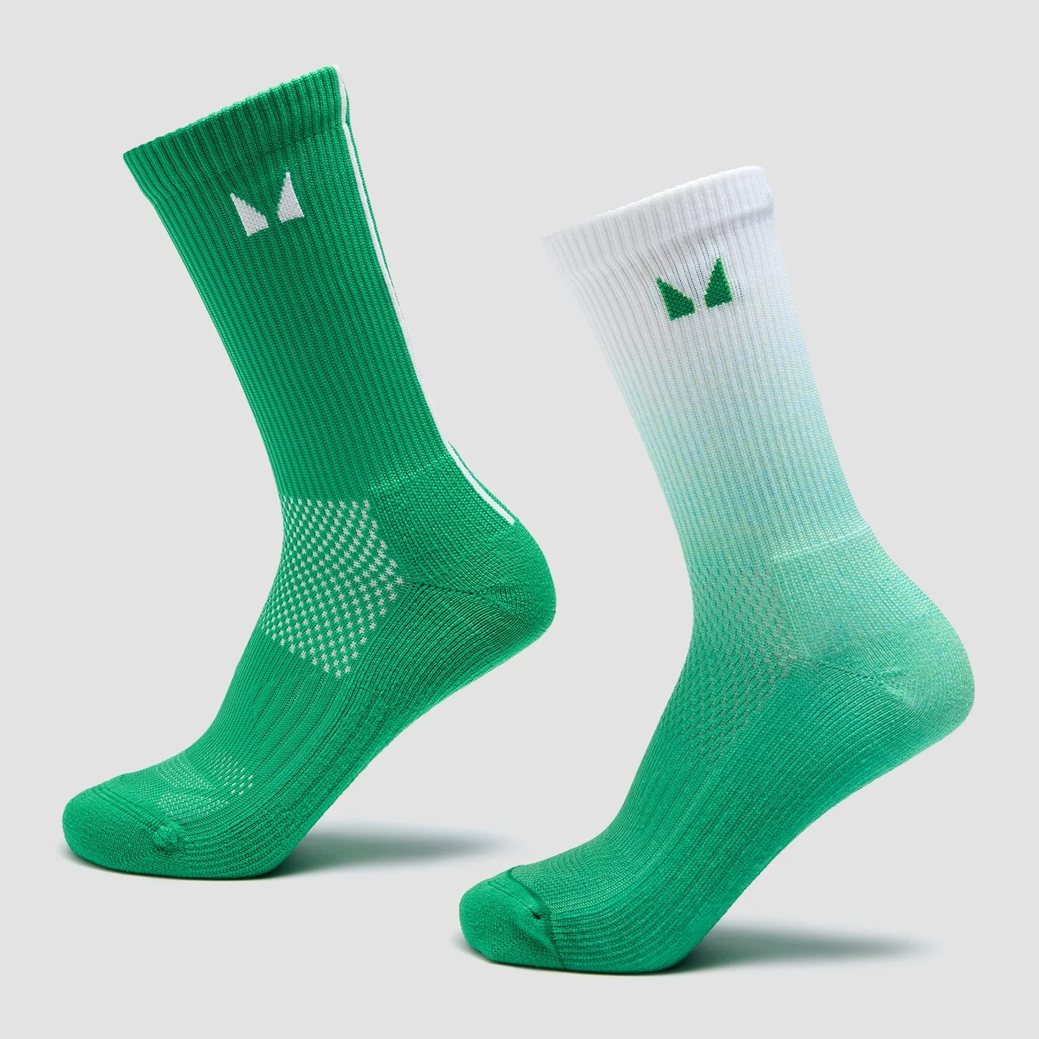 MP Running Socks (2 Pack) - Ombre Zesty Green / Light Lime Stripe