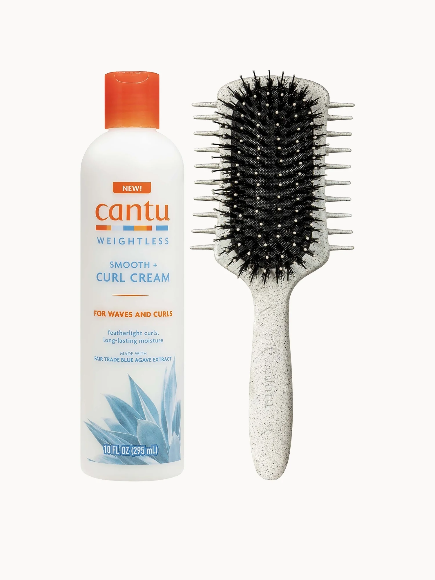 Cantu Weightless Smooth + Curl Cream 295ml & Curl Definer Brush Duo