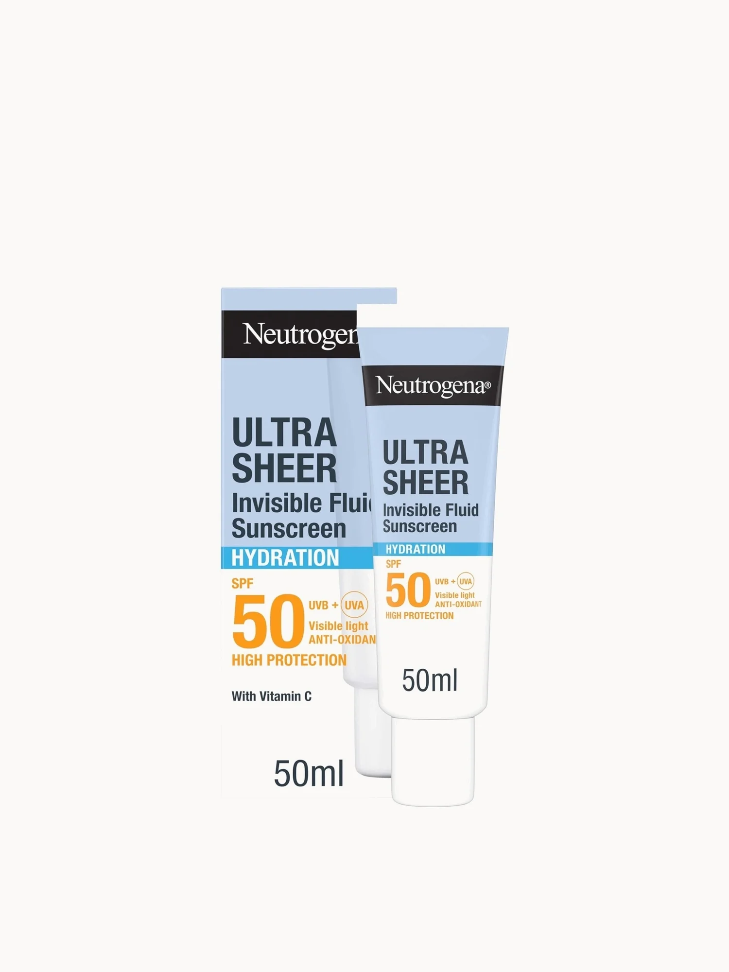 Neutrogena Ultra Sheer Invisible Fluid Sunscreen Hydration SPF50