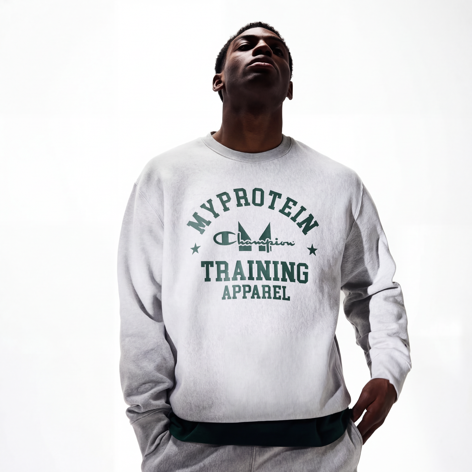 Myprotein X Champion Soft Reverse Weave Fleece Sweat Grey Marl