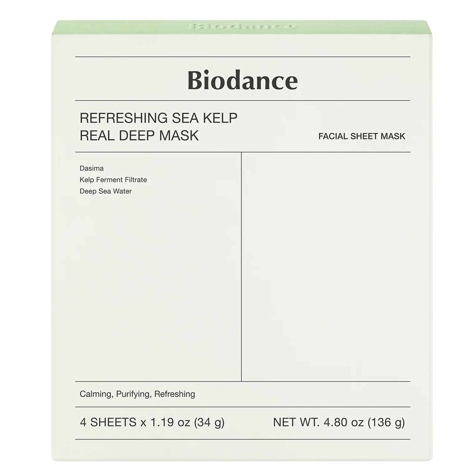 Biodance Refreshing Sea Kelp Real Deep Mask (4 Pack)
