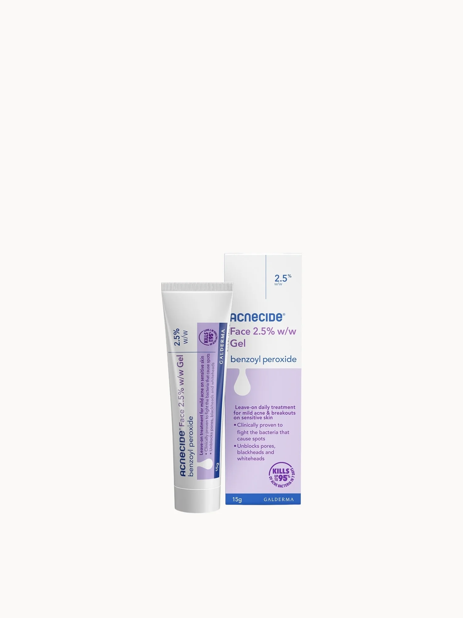 Acnecide Face Gel Spot Treatment with 2.5% Benzoyl Peroxide 15g