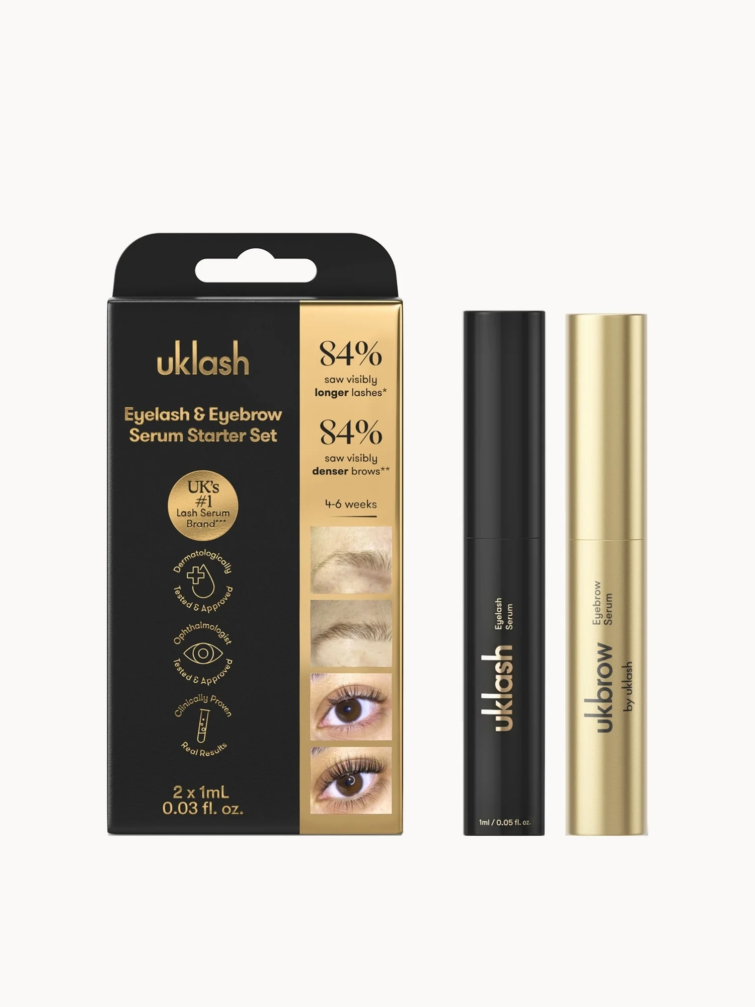 UKLASH Lash & Brow Serum 1ml Starter Set
