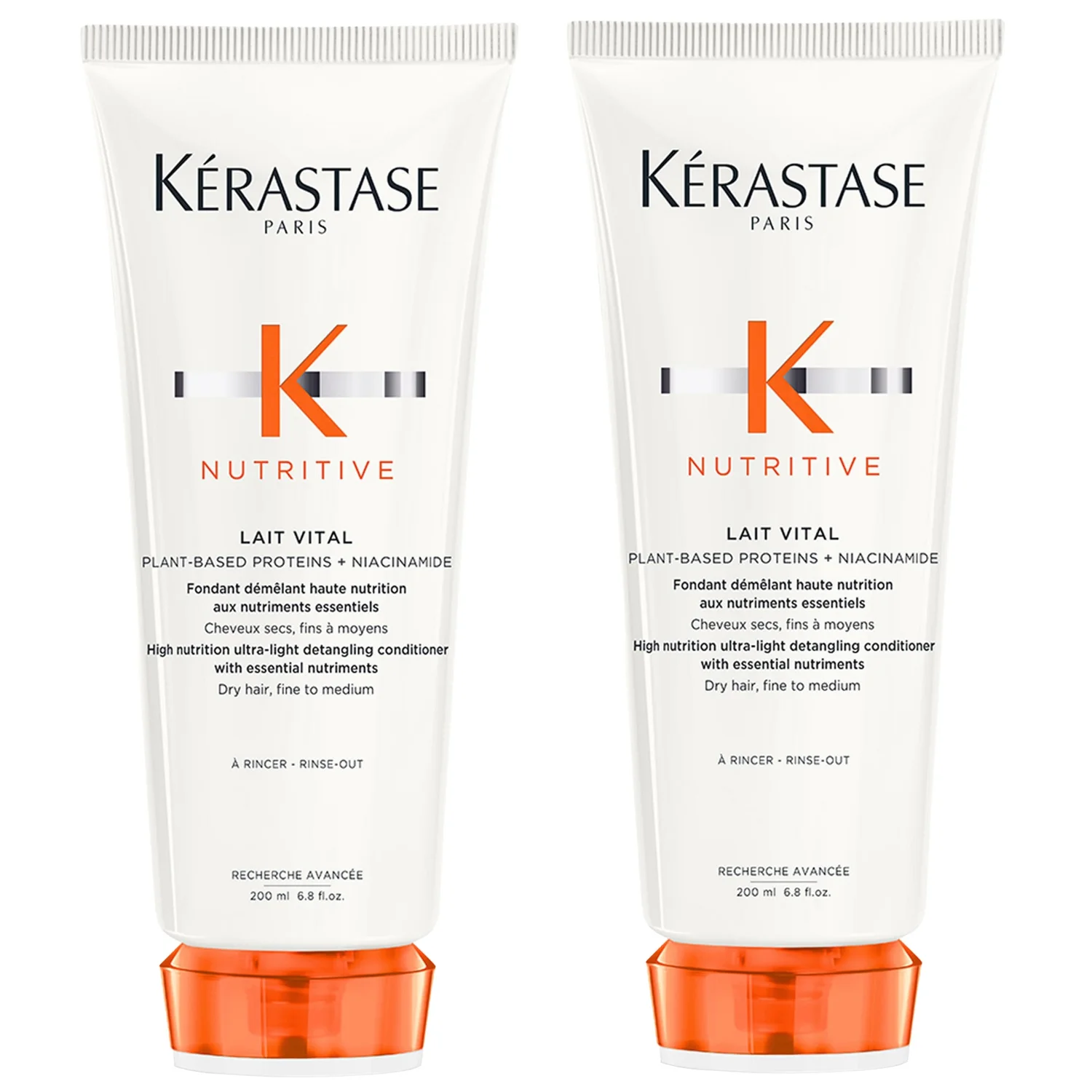 Kérastase Nutritive Lait Vital High Nutrition Ultra-Light Conditioner for Dry, Fine to Medium Hair 200ml Duo