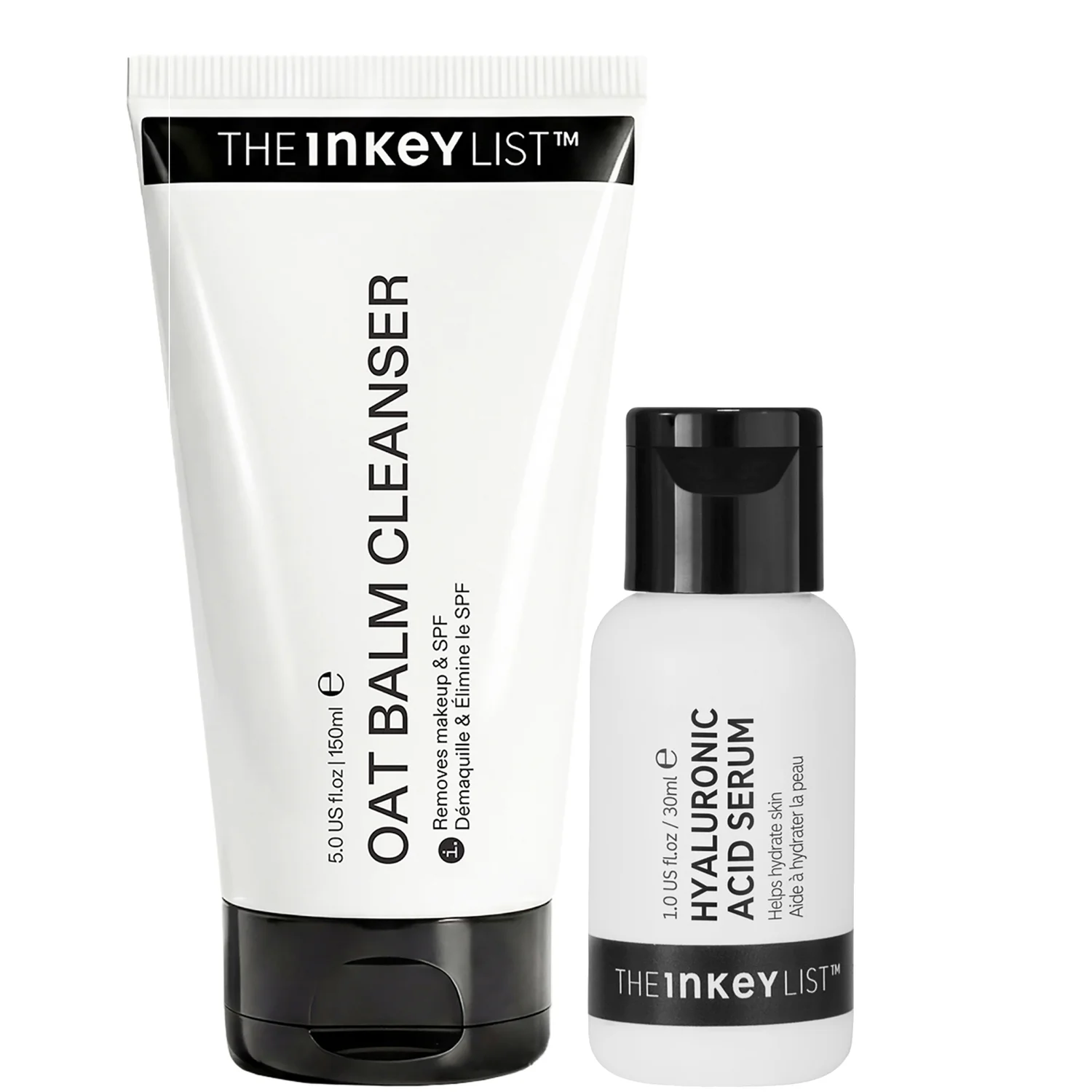 The INKEY List Oat Balm Cleanser 150ml and Hyaluronic Acid Serum 30ml Duo