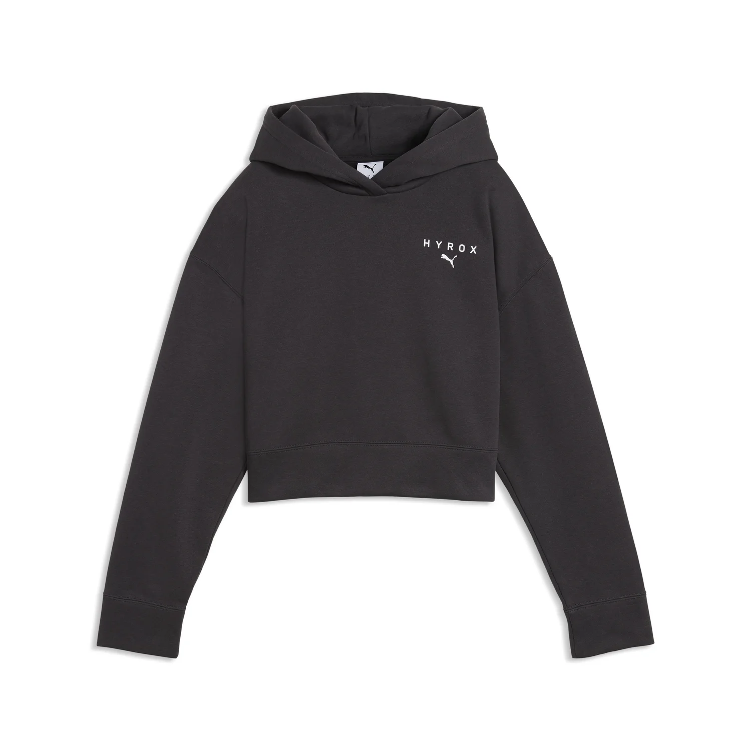 PUMA X HYROX Women's World Cropped Hoodie - Flat Dark Gray