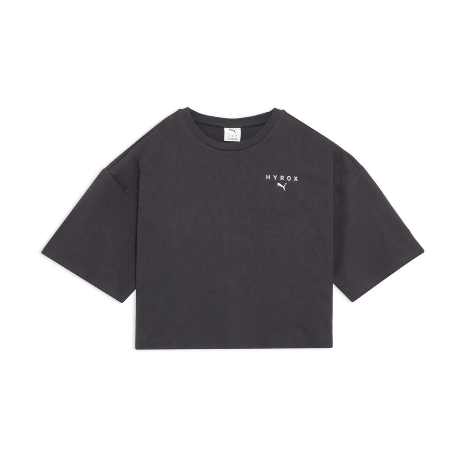PUMA X HYROX Women's World Cropped Tee - Flat Dark Gray