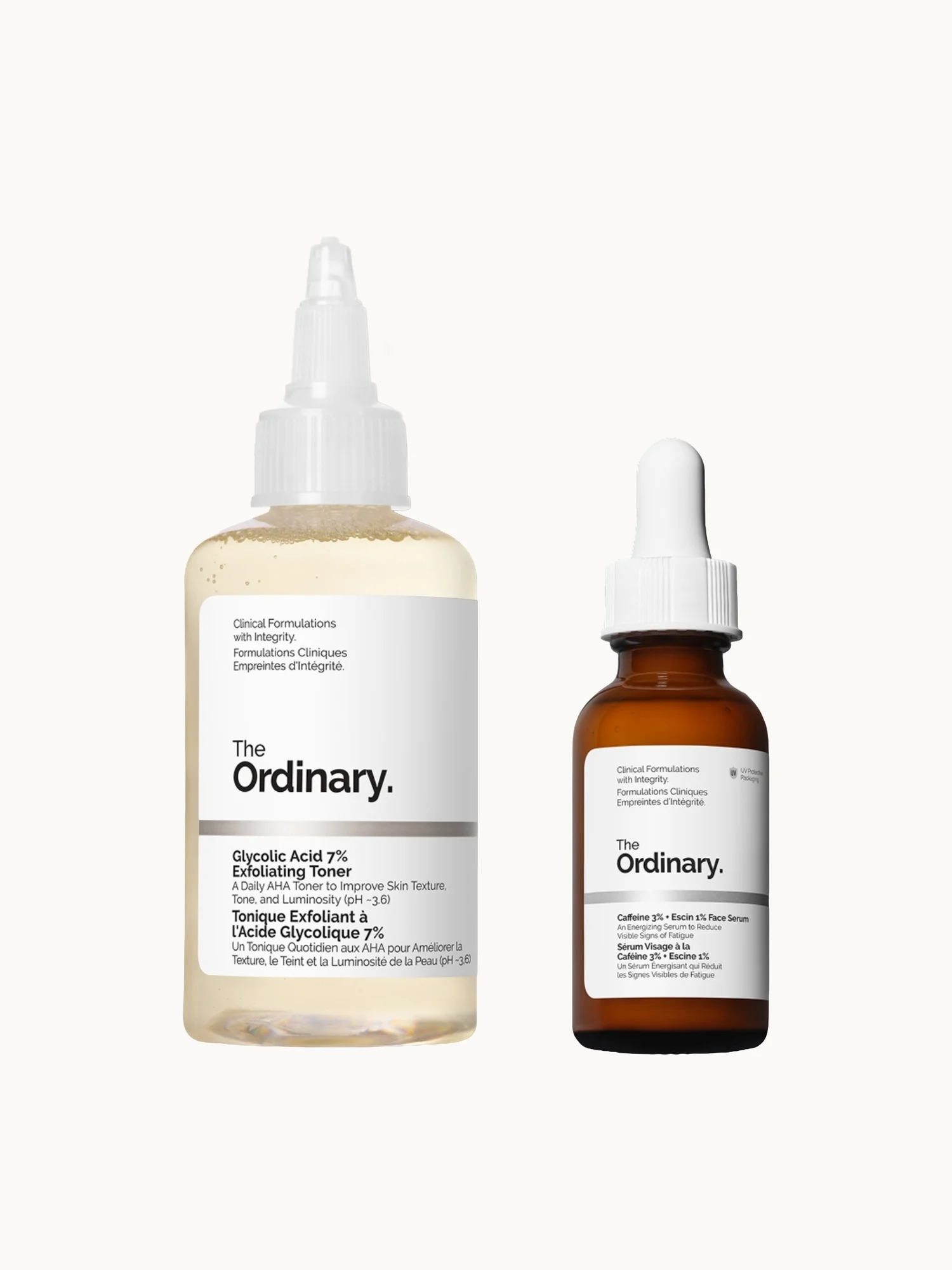 The Ordinary Glycolic Acid Toner & Caffeine Serum Radiant Skin Duo