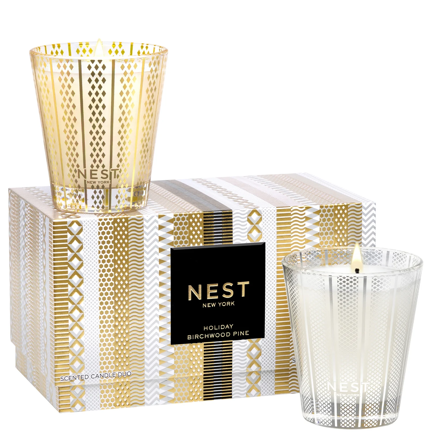 NEST New York Holiday and Birchwood Pine Classic Candle 8.1 oz Duo Set