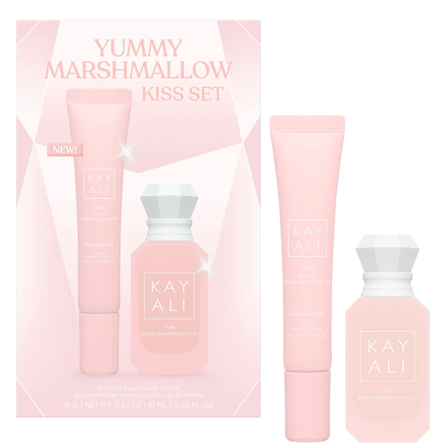 KAYALI Yummy Marshmallow Kiss Set - 10ml EDP & 15g Lip Balm (Worth £51)