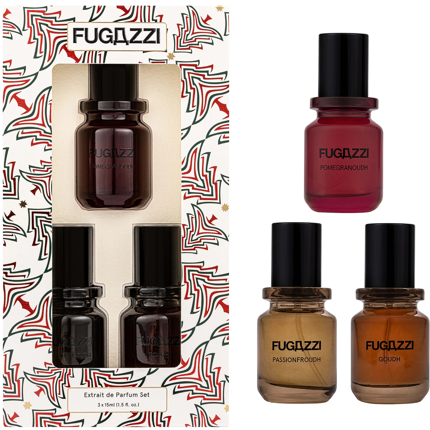 Fugazzi Oudh Eau de Parfum Trio 3x15ml (Worth £92.00)