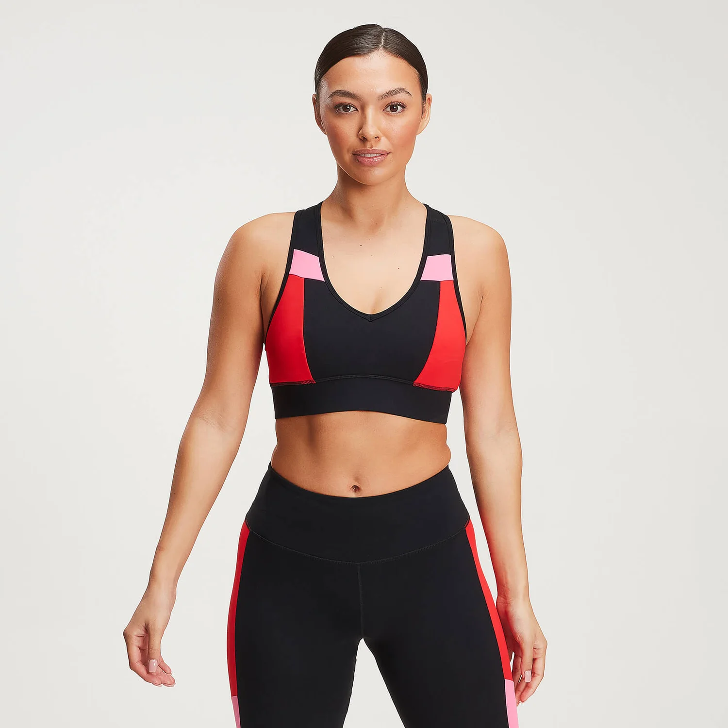 MP Women's Power Colour Block Bra - Black/Danger MP Women's Power Colour Block Bra - Black/Danger