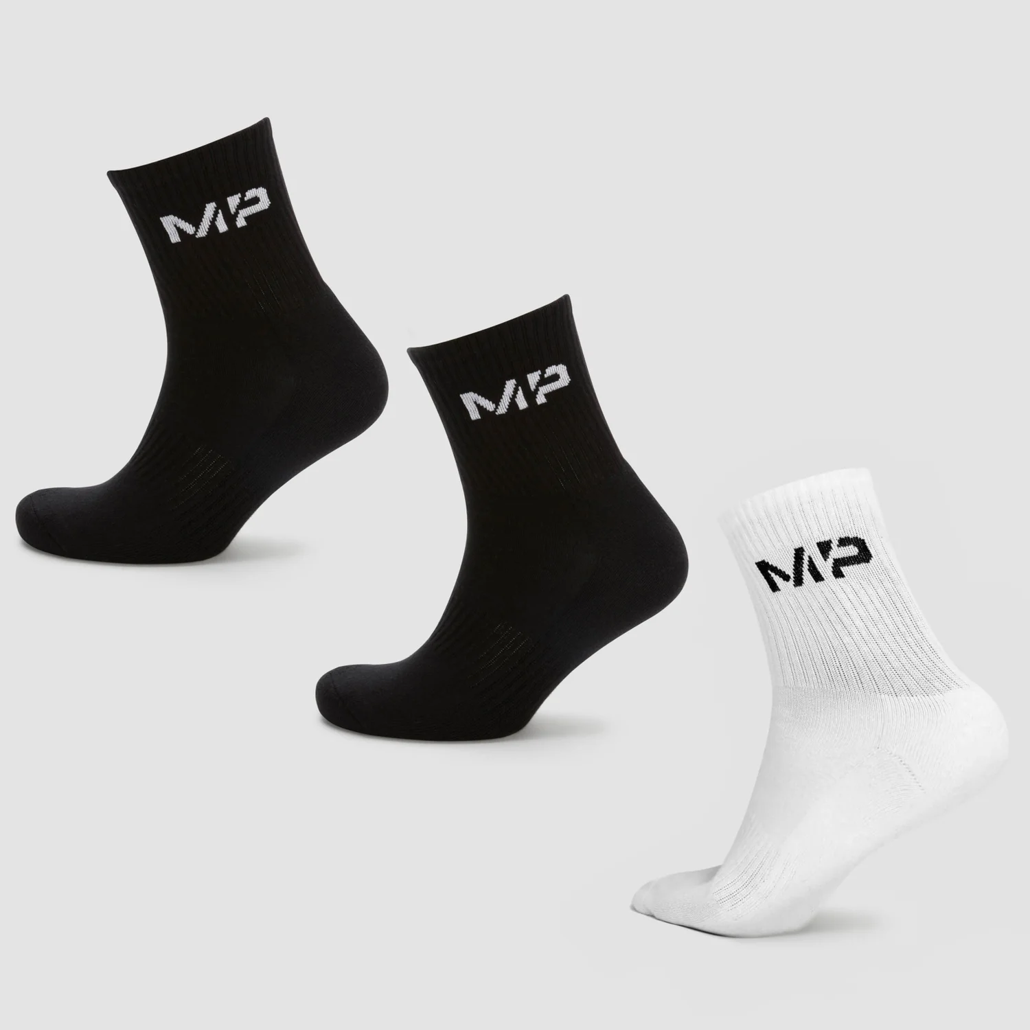 MP Women's Crew Socks (3 Pack) - Black/White MP Women's Crew Socks (3 Pack) - Black/White