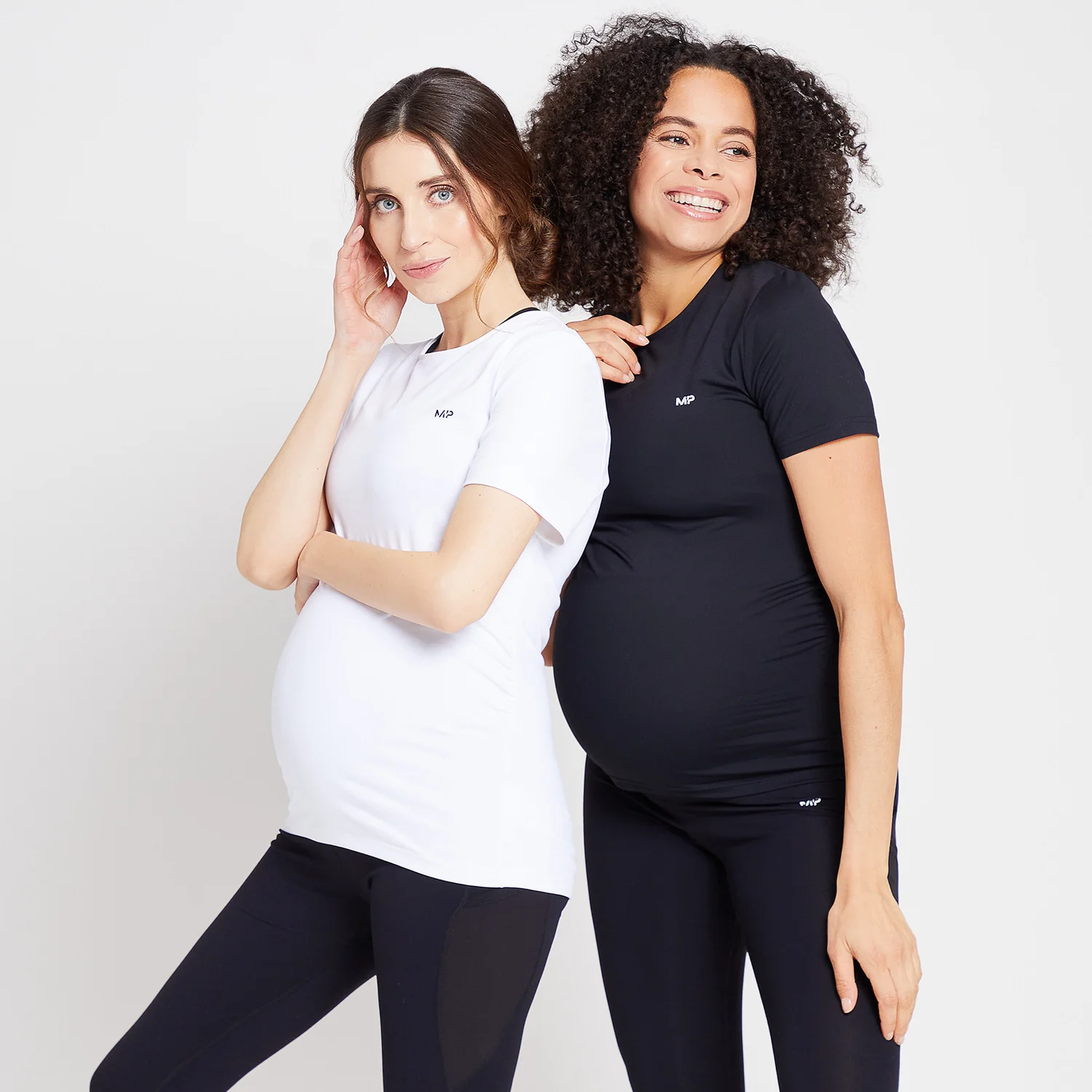 MP Women's Power Maternity Short Sleeve Top Multipack - Black/White MP Women's Power Maternity Short Sleeve Top Multipack - Black/White
