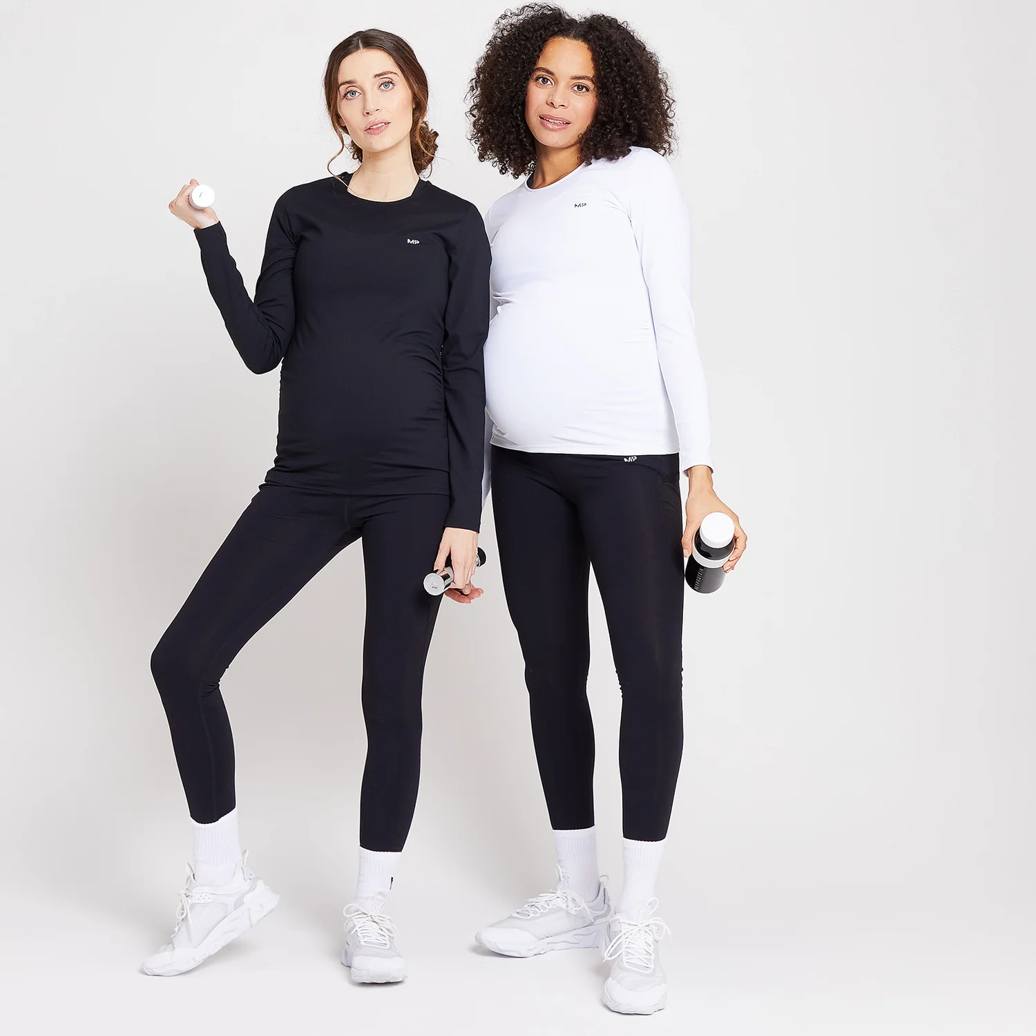MP Women's Power Maternity Long Sleeve Top Multipack - Black/White MP Women's Power Maternity Long Sleeve Top Multipack - Black/White