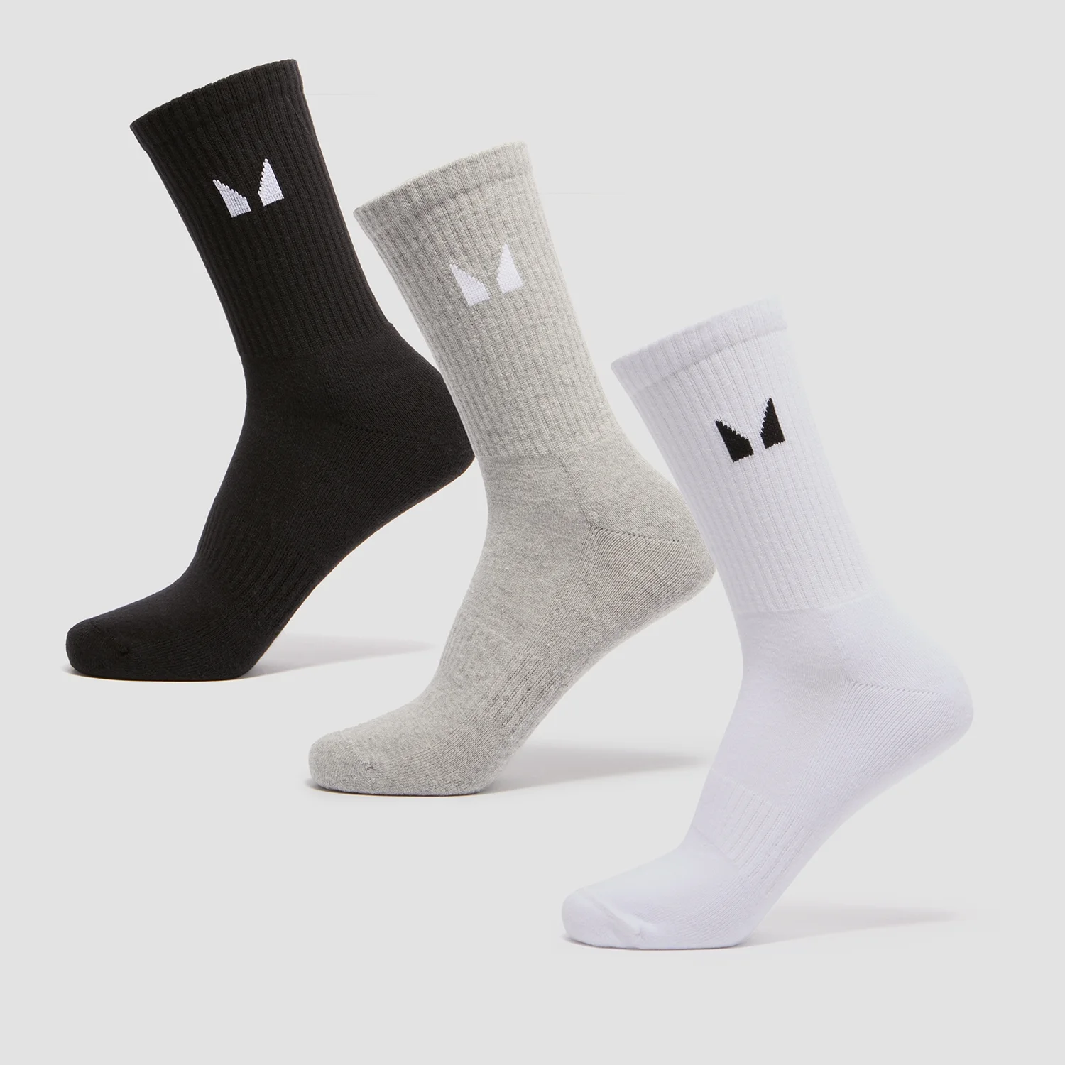 MP Unisex Crew Socks (3 Pack) - White/Black/Grey Marl MP Unisex Crew Socks (3 Pack) - White/Black/Grey Marl