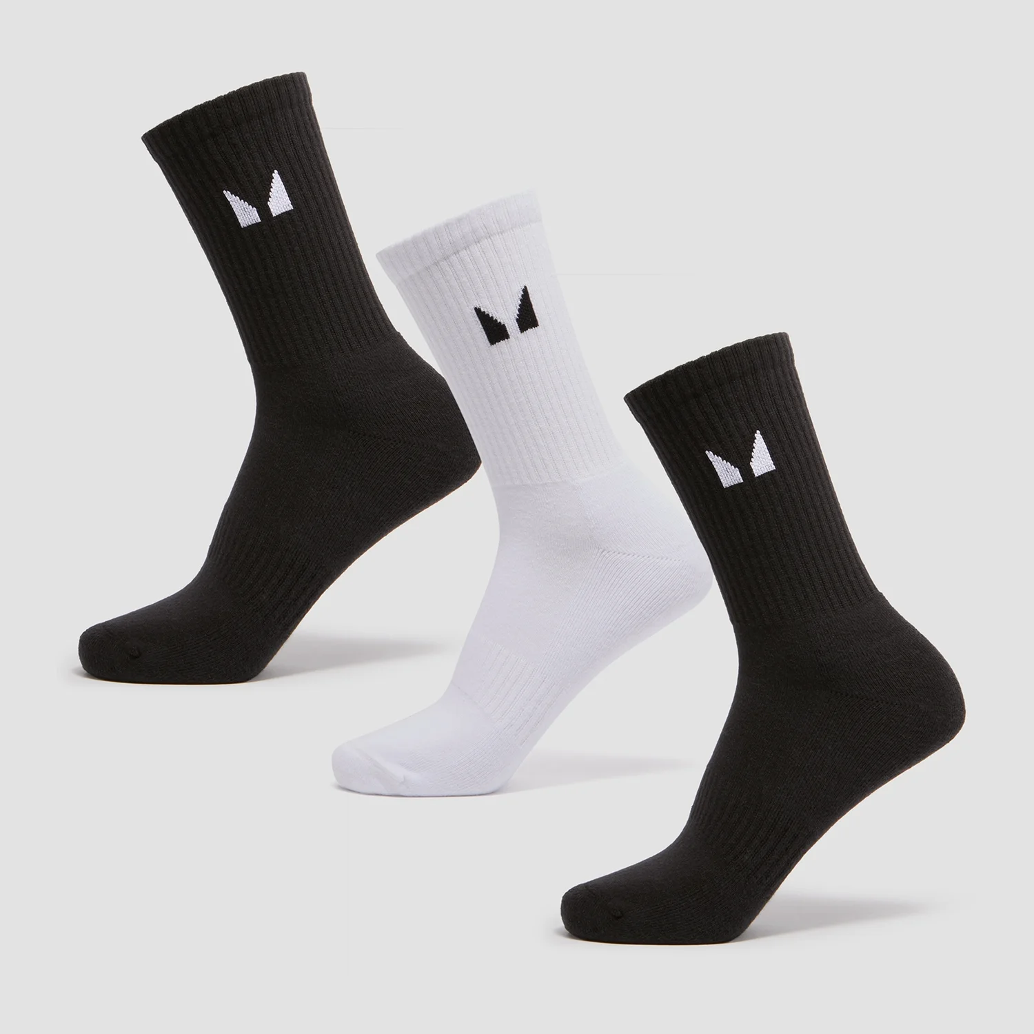 MP Unisex Crew Socks (3 Pack) - Black/White MP Unisex Crew Socks (3 Pack) - Black/White