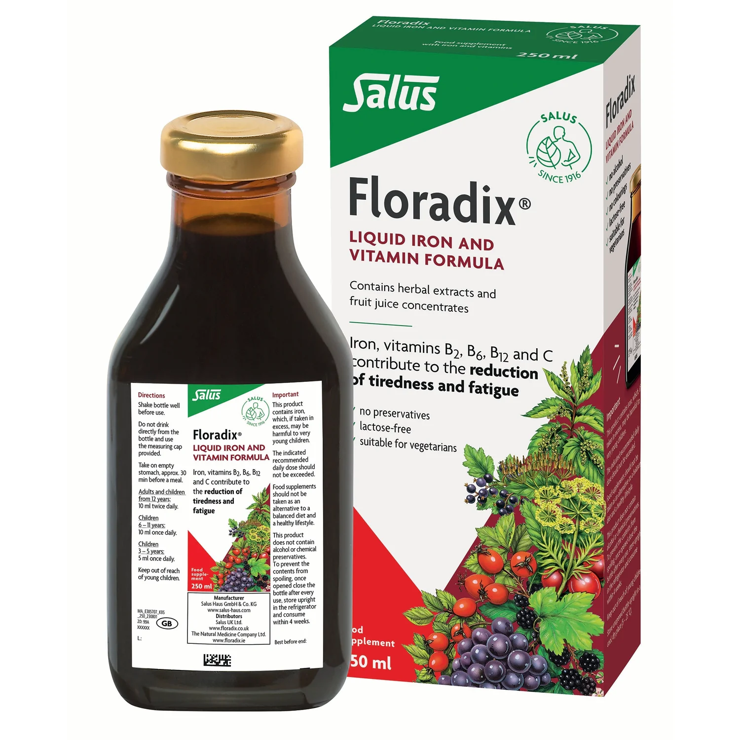 Floradix Liquid Iron Formula 250ml Floradix Liquid Iron Formula 250ml
