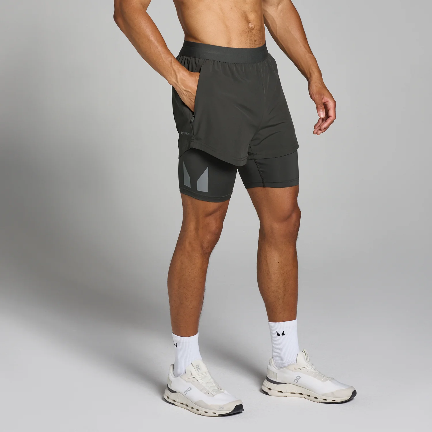 MP Men's Tempo 2 in 1 Shorts - Night Grey MP Men's Tempo 2 in 1 Shorts - Night Grey