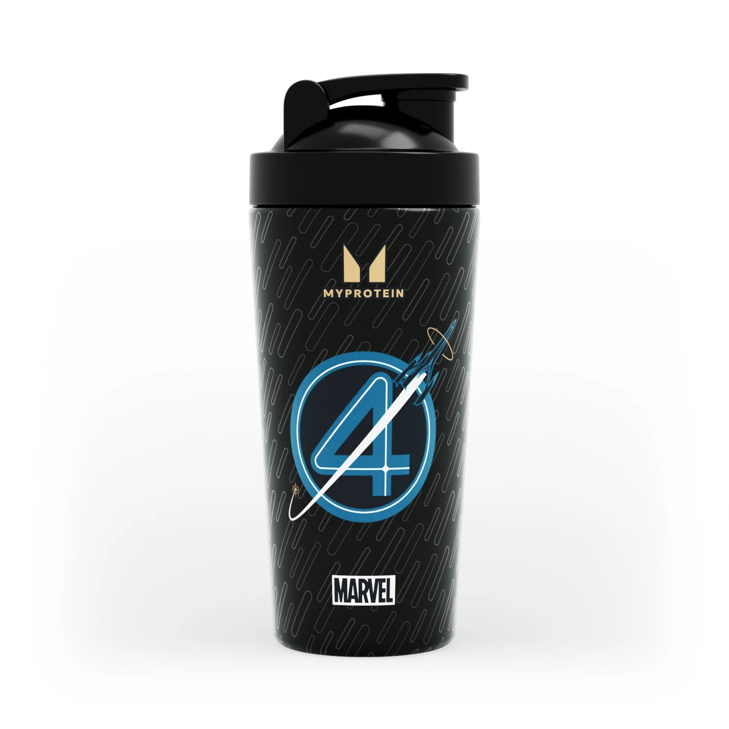 Myprotein Fantastic Four Metal shaker - Black Myprotein Fantastic Four Metal shaker - Black