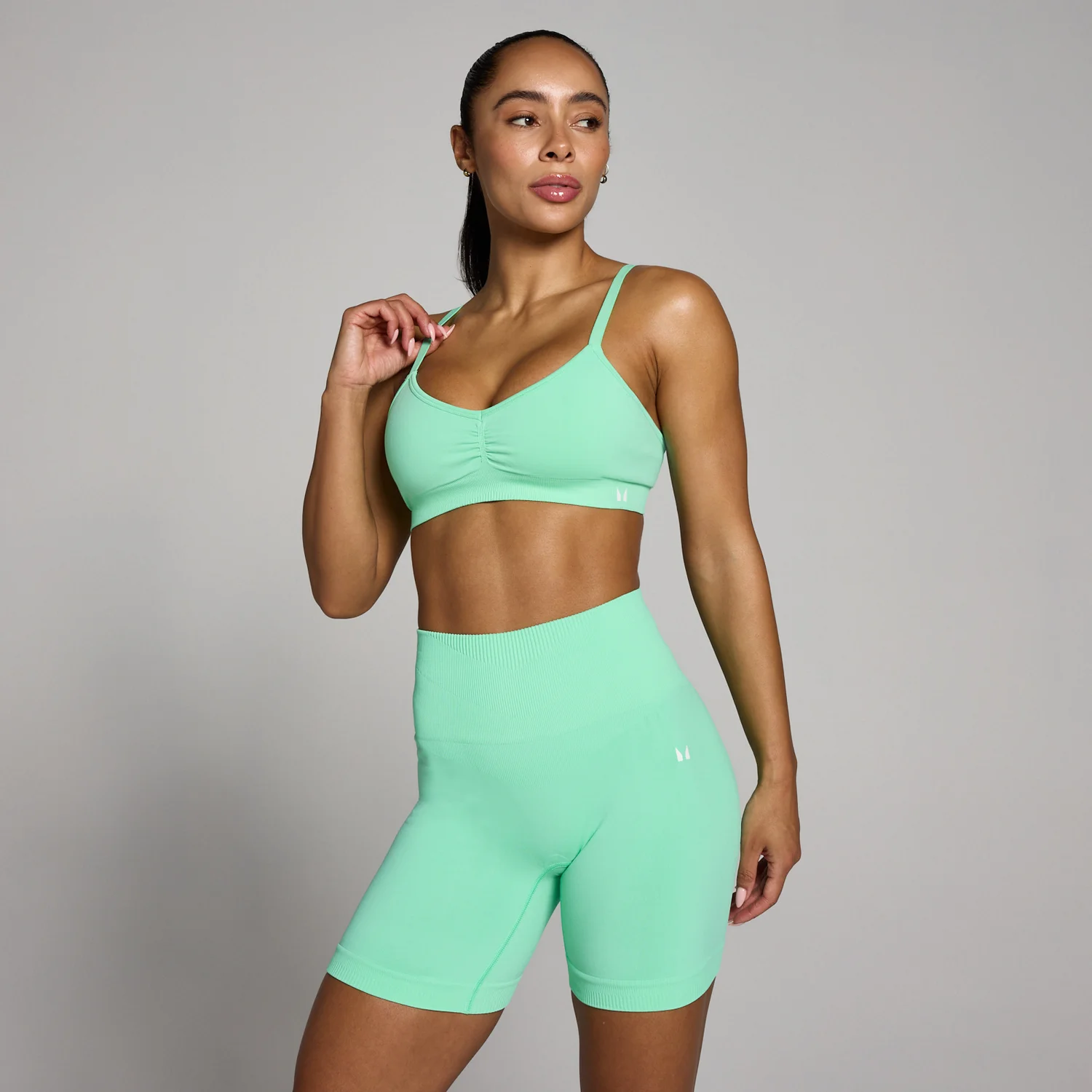 MP Women's Tempo Seamless Ruched Front Sports Bra MP Women's Tempo Seamless Ruched Front Sports Bra