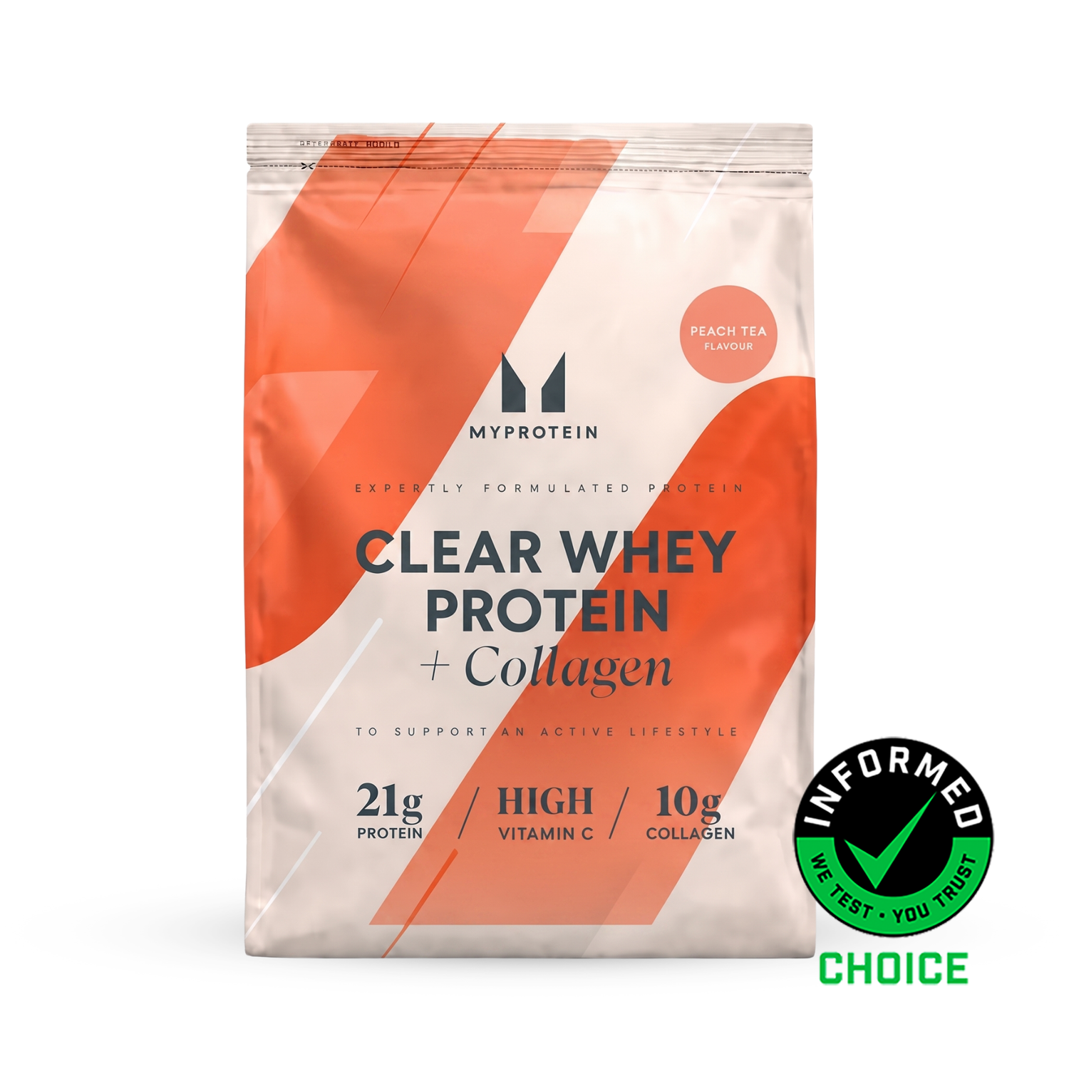 Myprotein Clear Whey Protein + Collagen powder supplement product photo